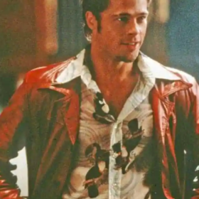 Original Fight Club Tyler Durden Red Leather Jacket