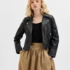 Janny Biker Leather Jacket Leather