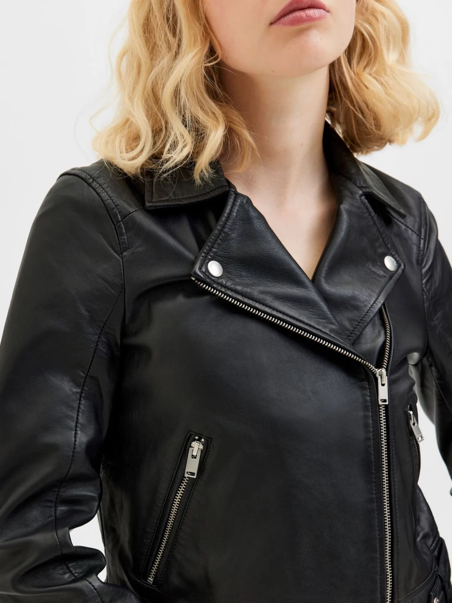 Janny Biker Leather Jacket Leather