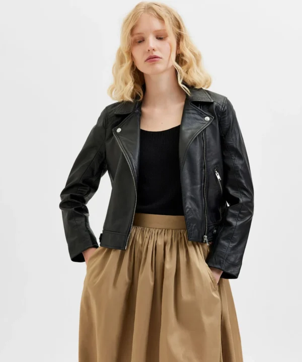 Janny Biker Leather Jacket Leather