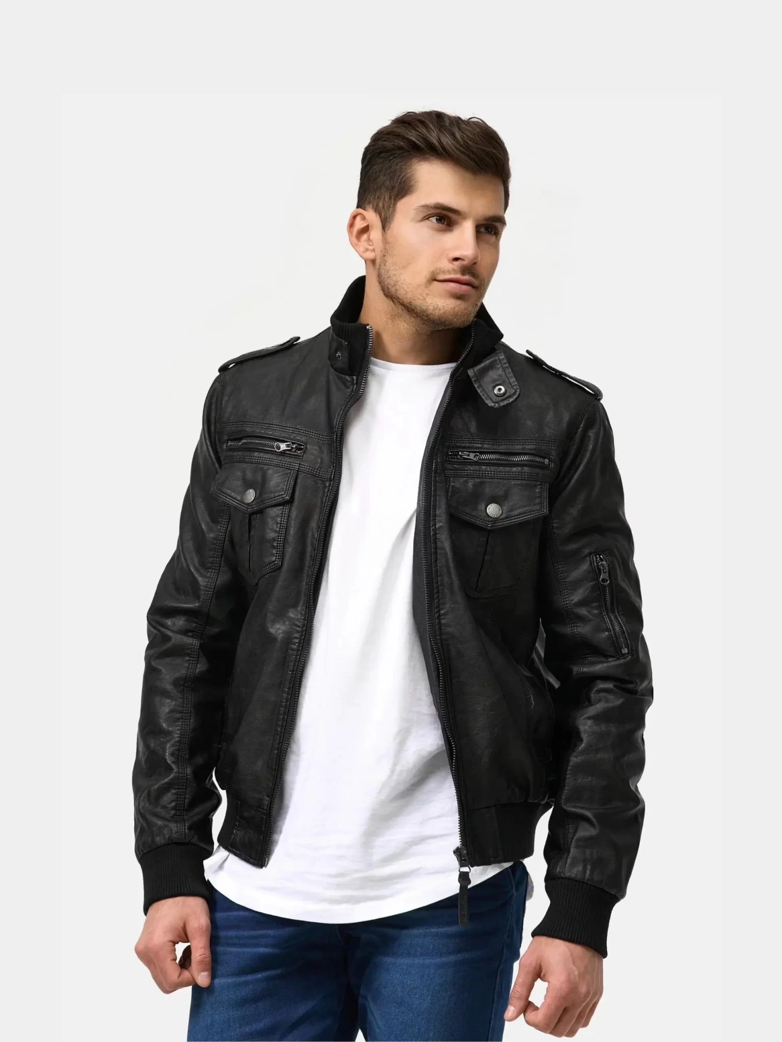 Leather Biker Black Jacket