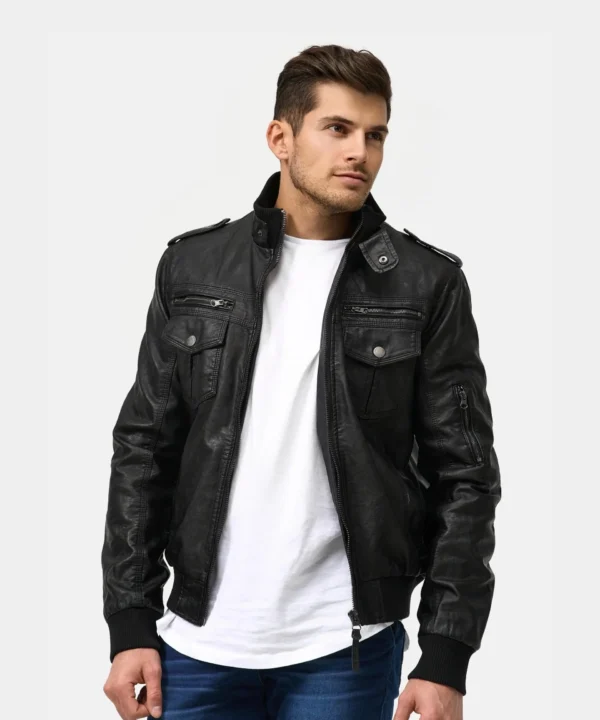 Leather Biker Black Jacket