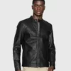 Leather Cafe Racer Black Jacket