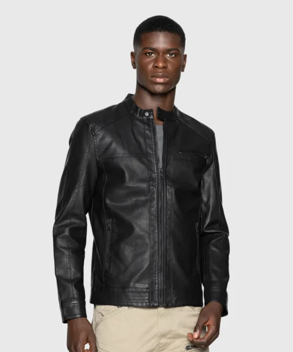 Leather Cafe Racer Black Jacket