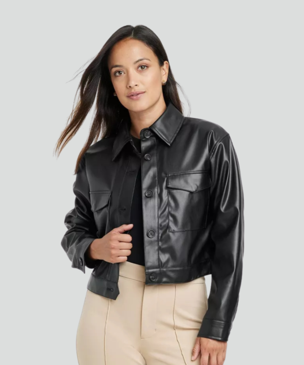 Leather Jet Black Trucker Women Jacket