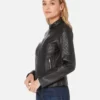 Leather Racer Black Leather Jacket For Women