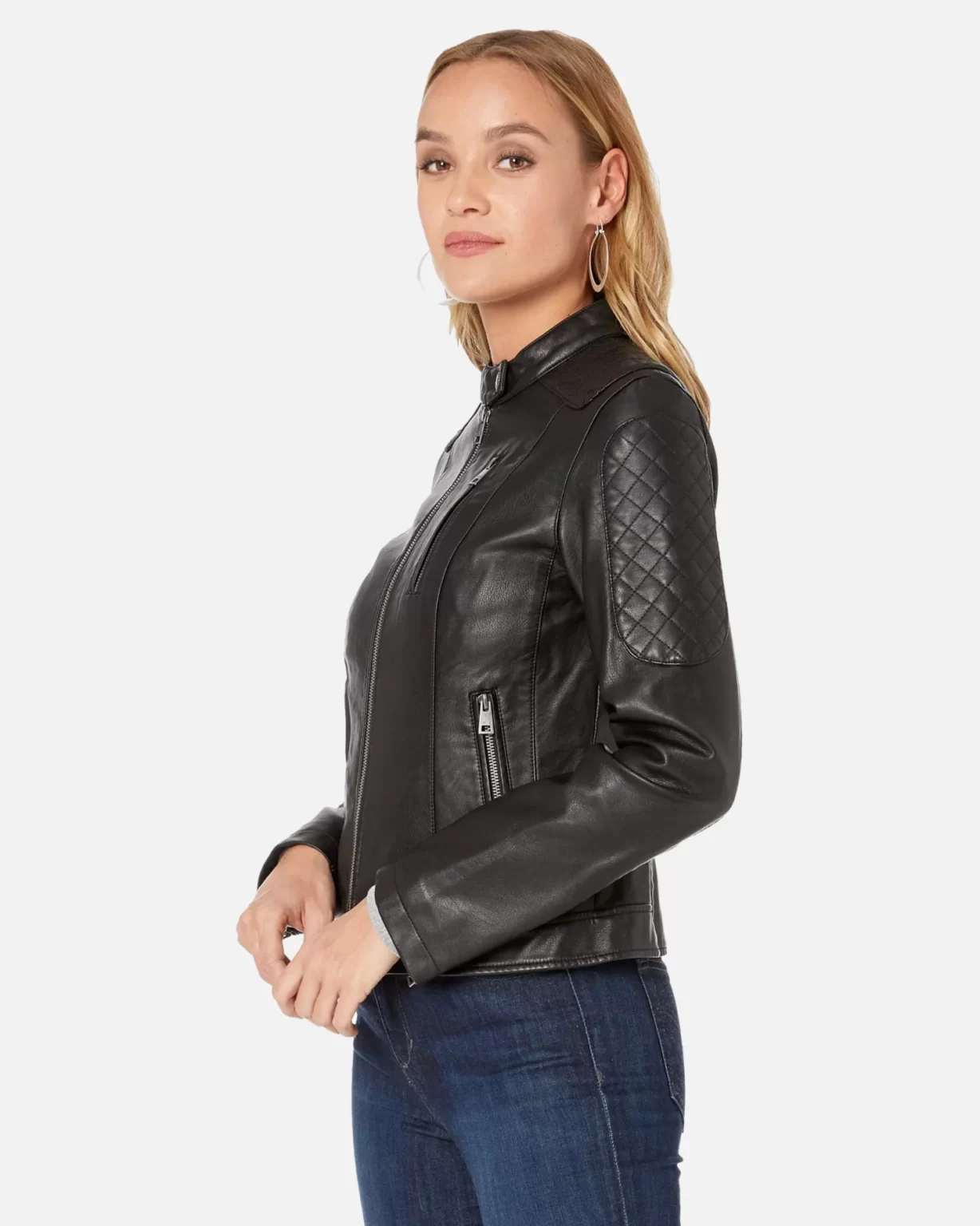 Leather Racer Black Leather Jacket For Women