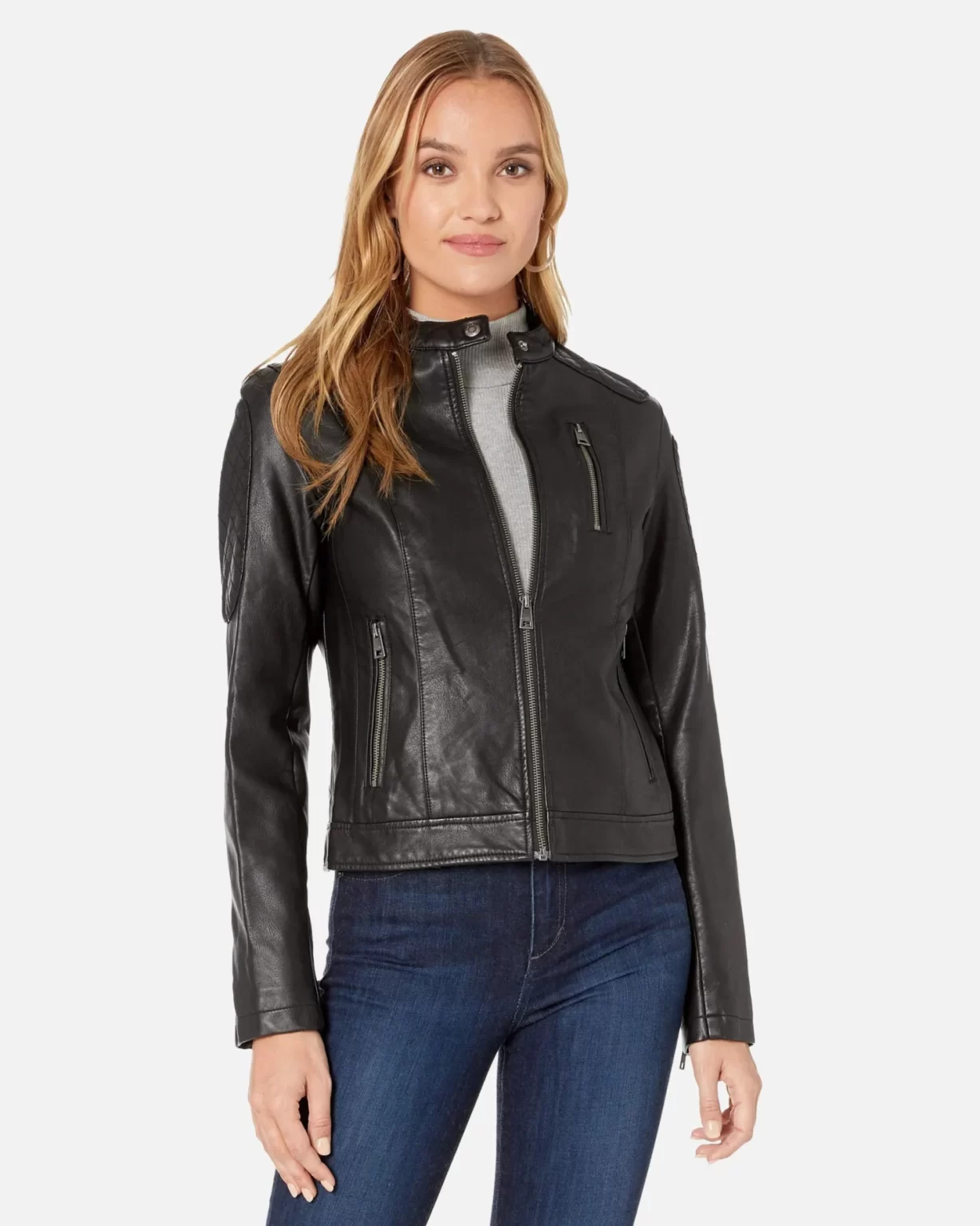 Leather Racer Black Leather Jacket For Women