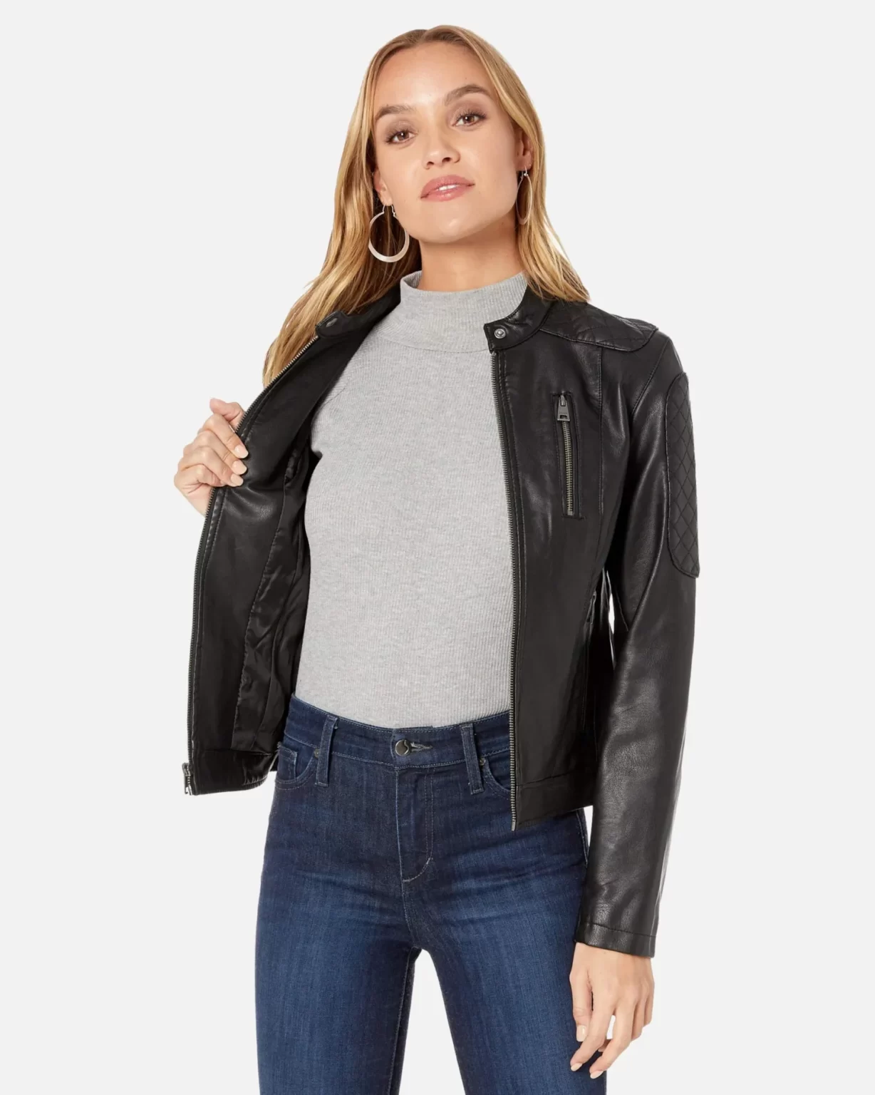 Leather Racer Black Leather Jacket For Women