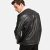 Leather Shearling Men black Jacket