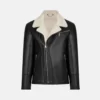 Leather Shearling Men black Jacket