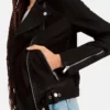 Women’s Rich Black Suede Biker Style Jacket