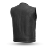 Men Black Leather Vest