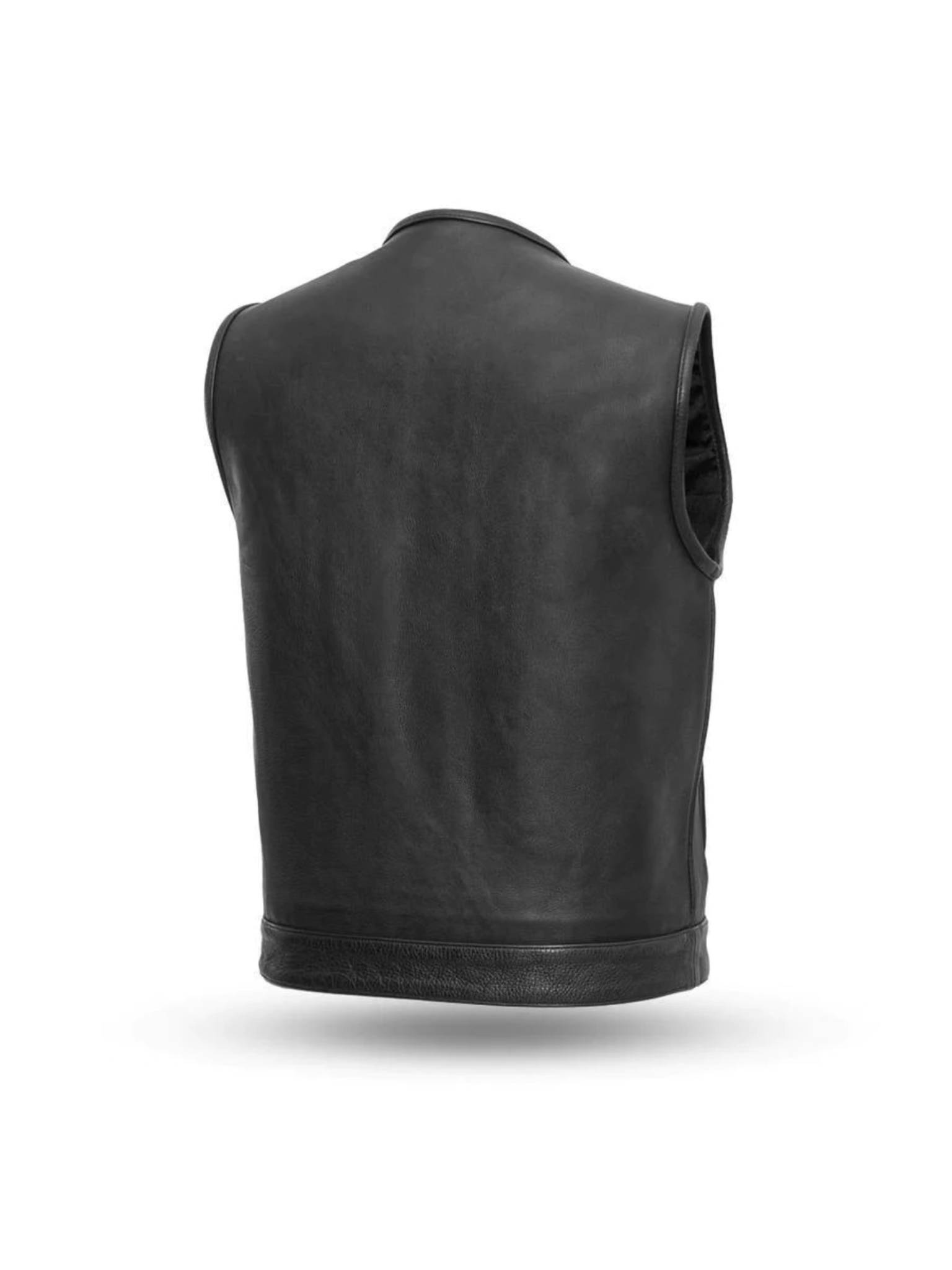 Men Black Leather Vest