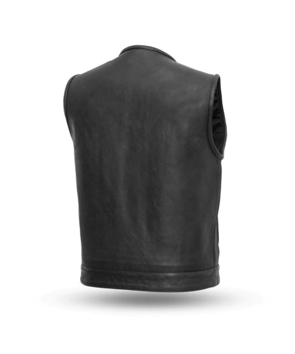 Men Black Leather Vest