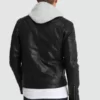 Mens Hooded Leather jacket