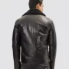 Mens Style Shearling Collar Leather Jacket