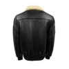 Mens Top Gun Shearling Black Leather Jacket