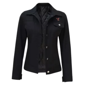 Women’s Rip Wheeler Black Cotton Jacket From Yellowstone