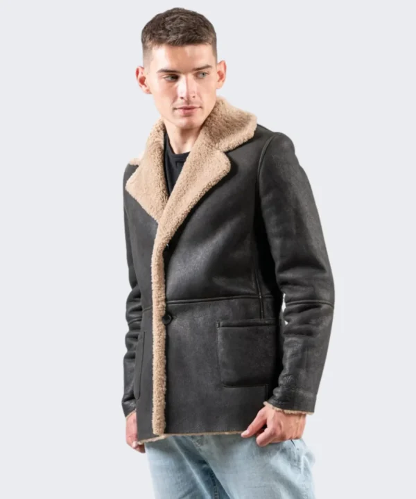 Shearling Luxe Leather Jacket For Men