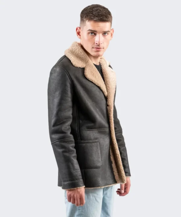 Shearling Luxe Leather Jacket For Men