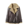 Sheepskin Real Shearling Leather Jacket For Women Leather