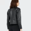 Women’s Classic Collar Trucker Leather Jacket