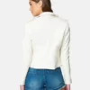 The Drop White Women Biker Style Leather jacket