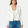 The Drop White Women Biker Style Leather jacket