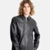 Mens Cowhide Longways Leather Blazer