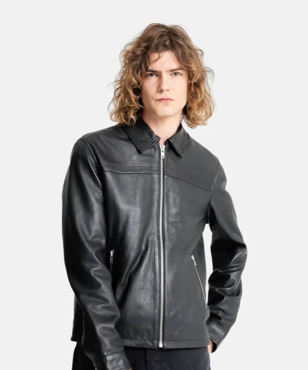 Mens Cowhide Longways Leather Blazer