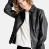 Mens Cowhide Longways Leather Blazer