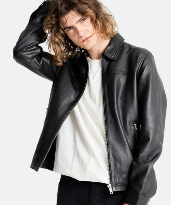 Mens Cowhide Longways Leather Blazer