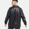 Cowhide Longways Leather Blazer