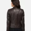 Women Black Leather Racer Jacket