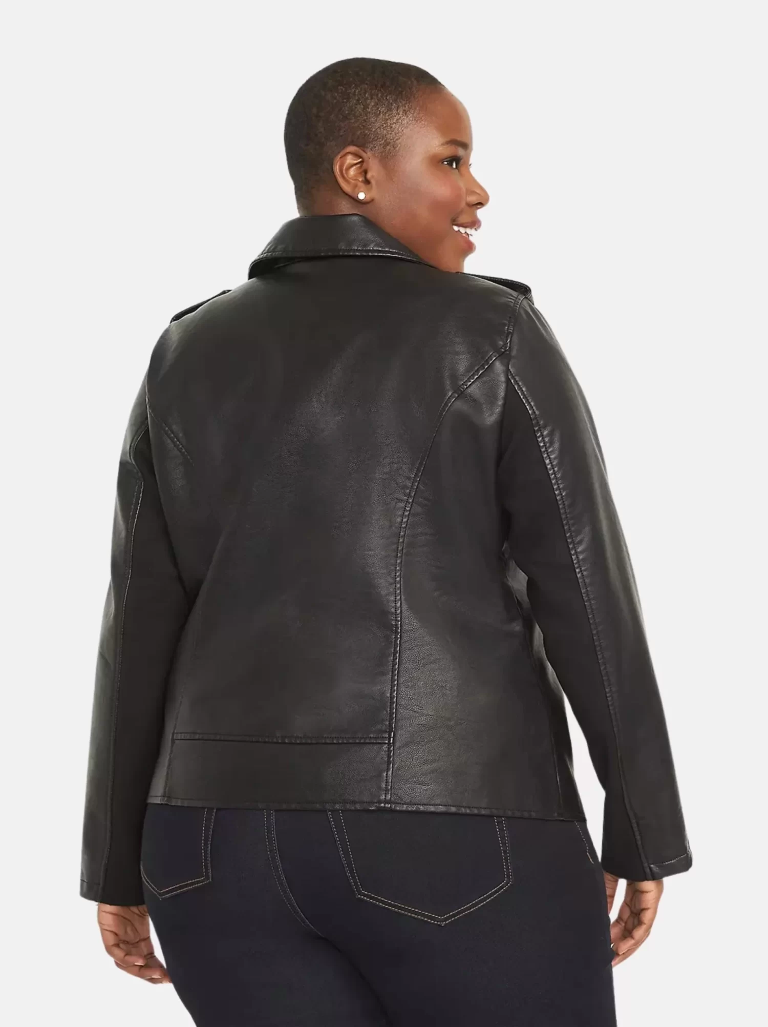 Women Oversize Leather Biker Jacket