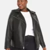 Women Oversize Leather Biker Jacket