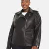 Women Oversize Leather Biker Jacket