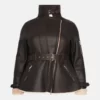 Women Oversize shearling leather jacket