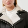 Women Oversize shearling leather jacket3