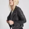 Stylish Black Biker Real Soft Leather Jacket For Women