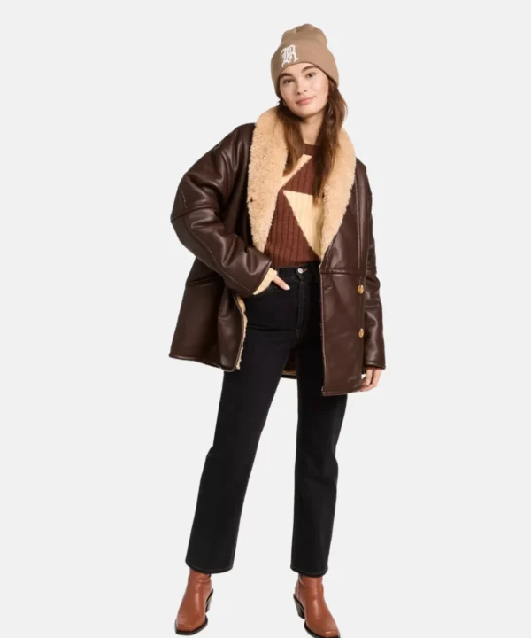 Womens Brown Sheepskin Leather Jacket leather