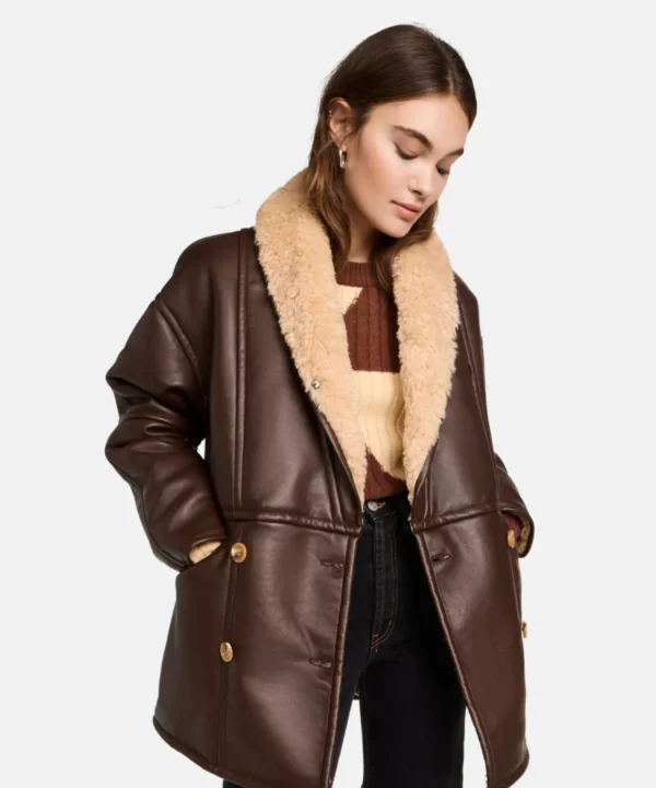 Womens Brown Sheepskin Leather Jacket leather