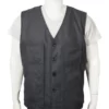 Yellowstone John Dutton Grey Wool Vests Leather