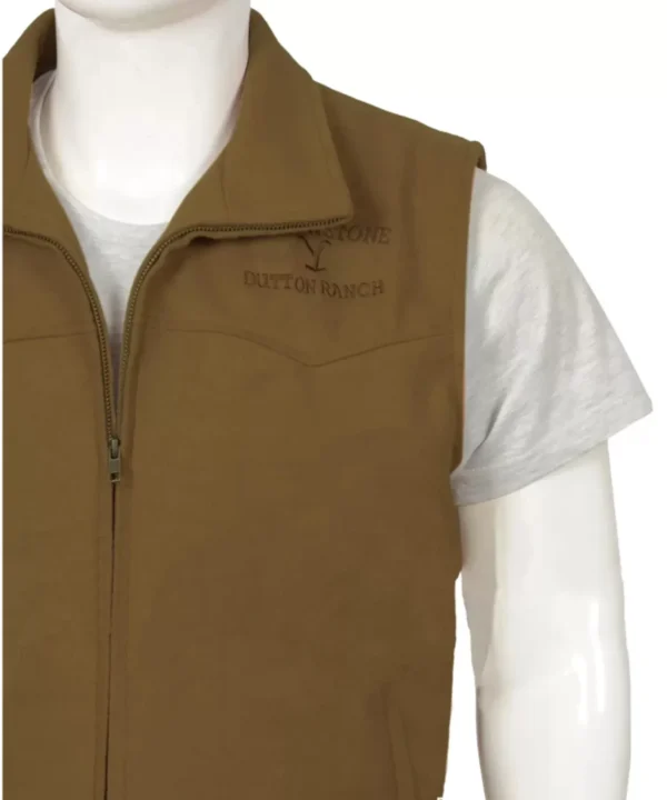 Yellowstone John Dutton Wool Vest Leather