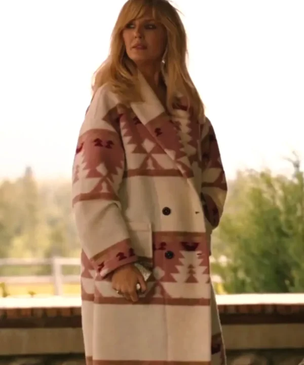 Yellowstone S05 Beth Dutton Pink Printed Coat