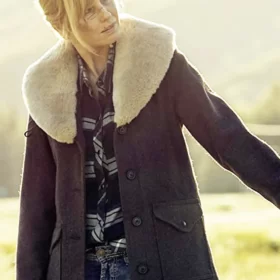 Beth Dutton Brown Shearling Coat Yellowstone S02