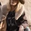 Yellowstone beth dutton Brown Wool Coat Leather