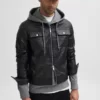 black leather jacket men