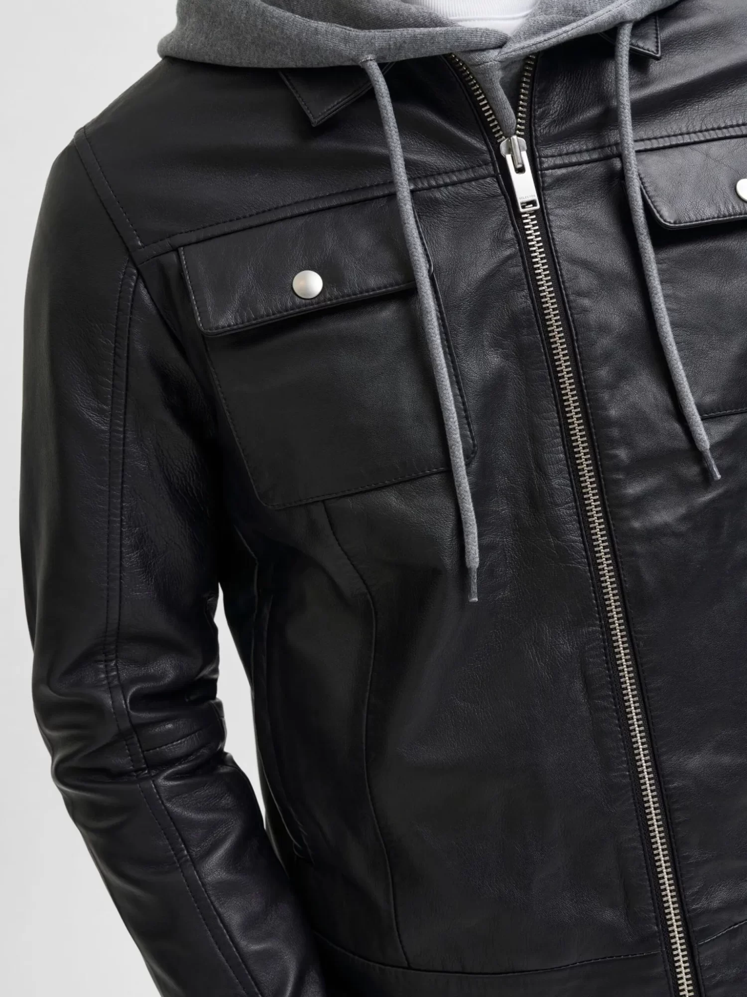 black leather jacket men